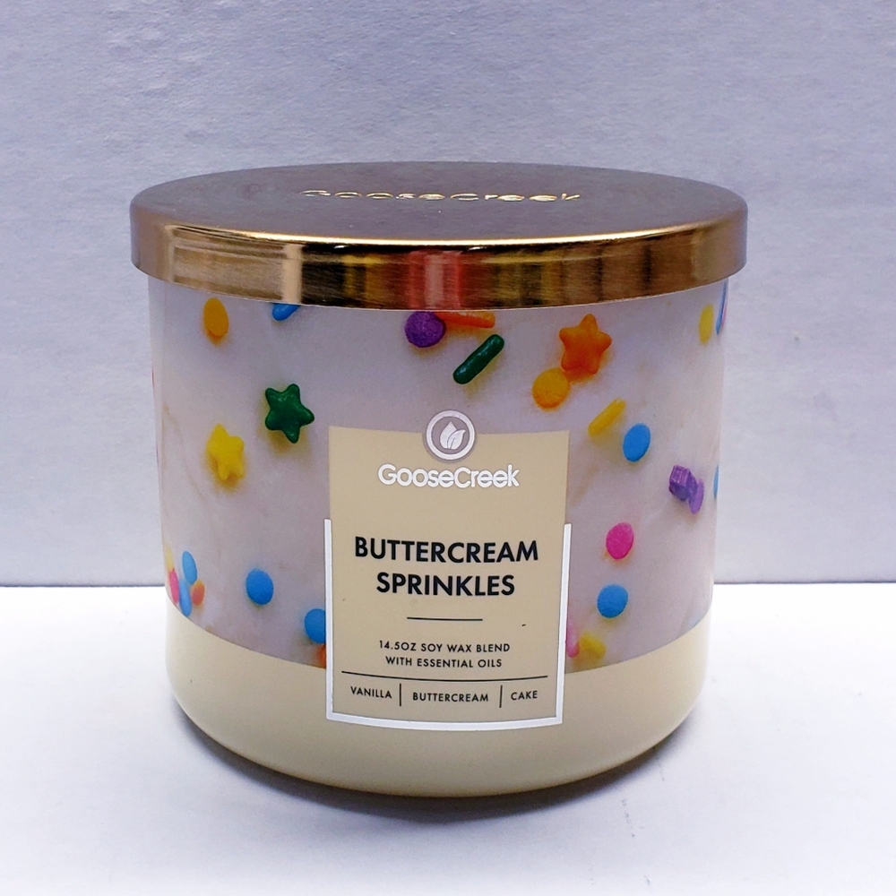 Goose Creek BUTTERCREAM SPRINKLES Large 3-Wick Scented Candle, 14.5 oz